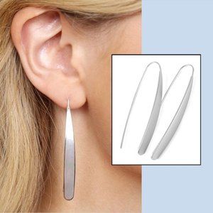 THREADER EARRINGS - MATTE SILVER